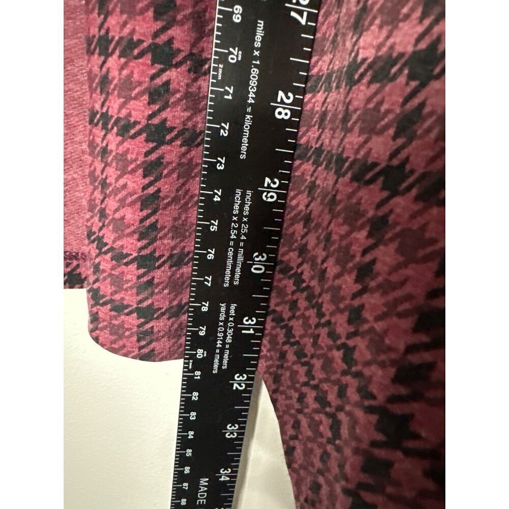 Cuddl Duds Women’s Open Cardigan L Burgundy Gingham Look Cozy Comfortwear - Picture 5 of 7